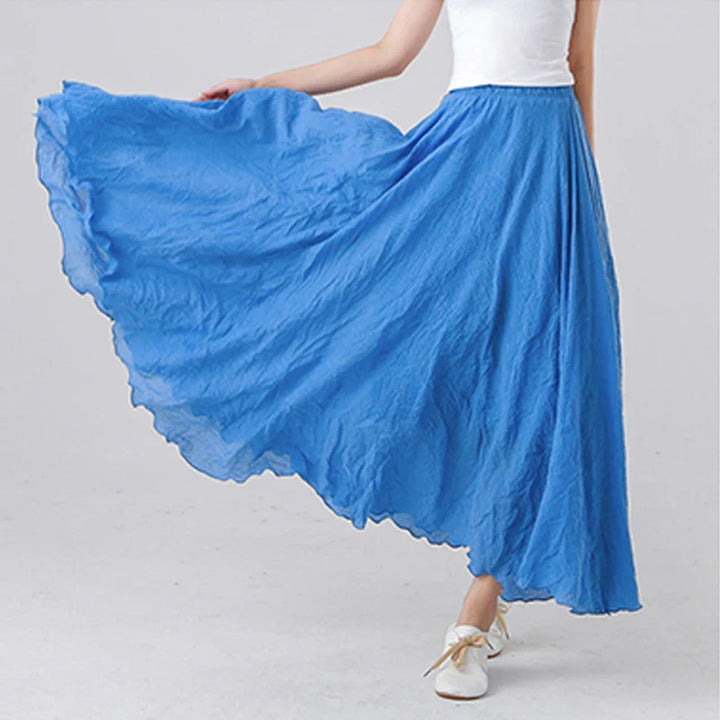 Rhodes Cotton-Linen Maxi Skirt