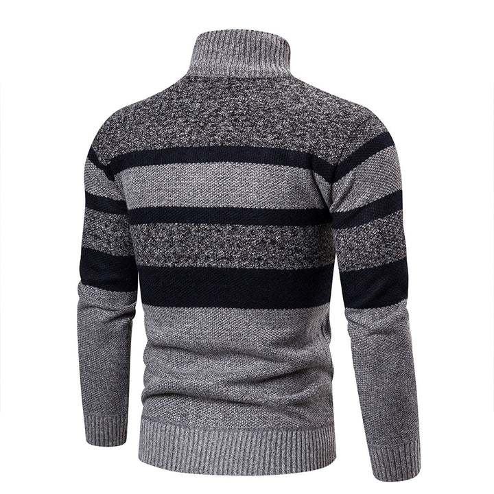 Mens Striped Slim Fit Knitted Cardigan - Benson & Clark