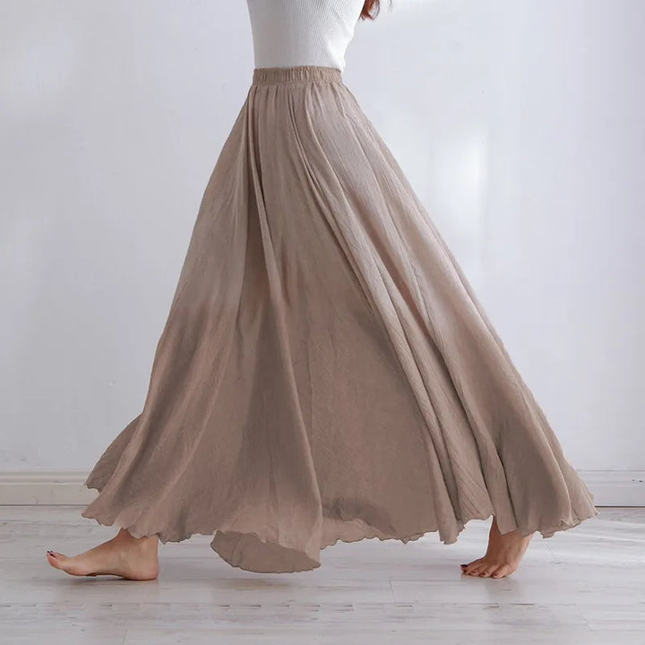 Rhodes Cotton-Linen Maxi Skirt