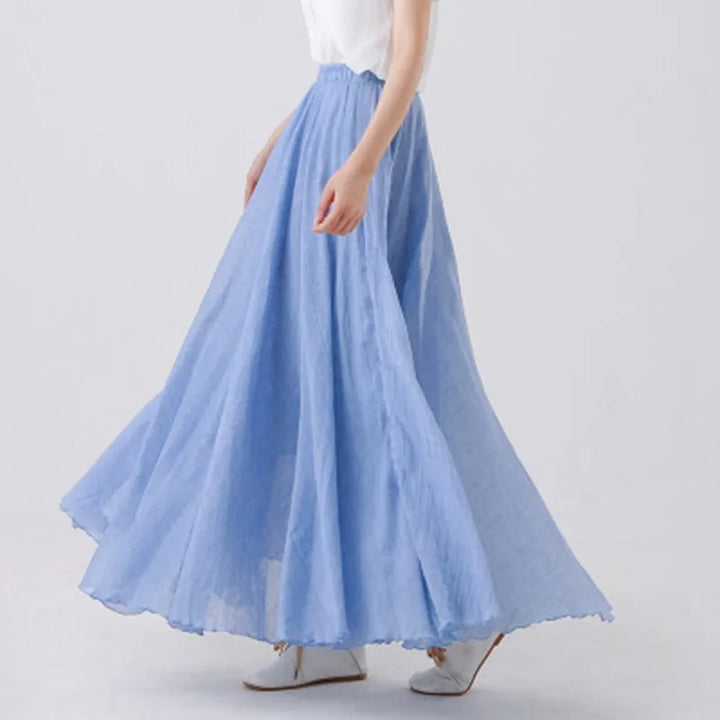 Rhodes Cotton-Linen Maxi Skirt