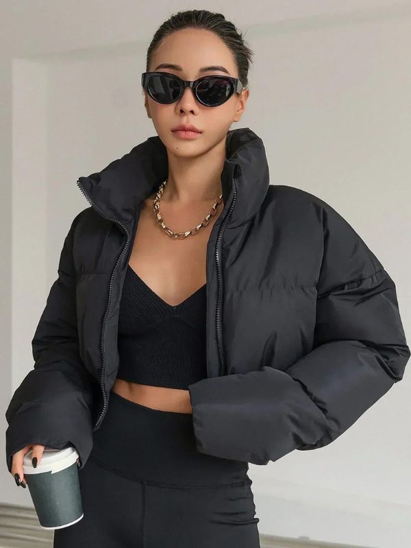 Liora Women’s Cropped Quilted Puffer Jacket
