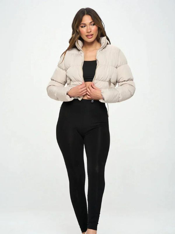 Liora Women’s Cropped Quilted Puffer Jacket