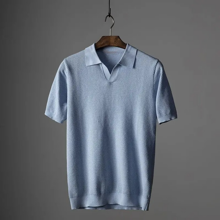 Rowen Knit-Collar Polo