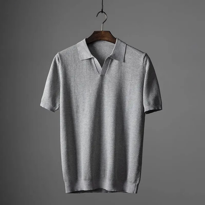 Rowen Knit-Collar Polo