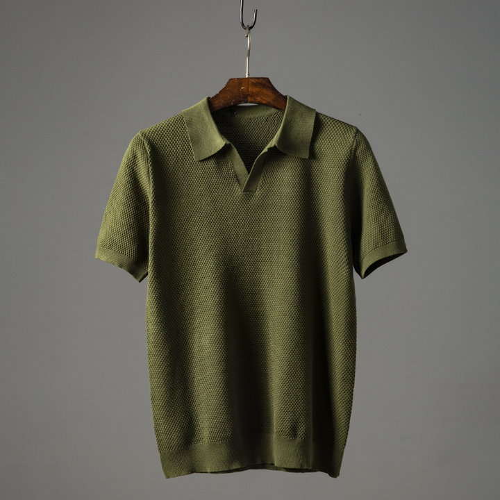 Rowen Knit-Collar Polo
