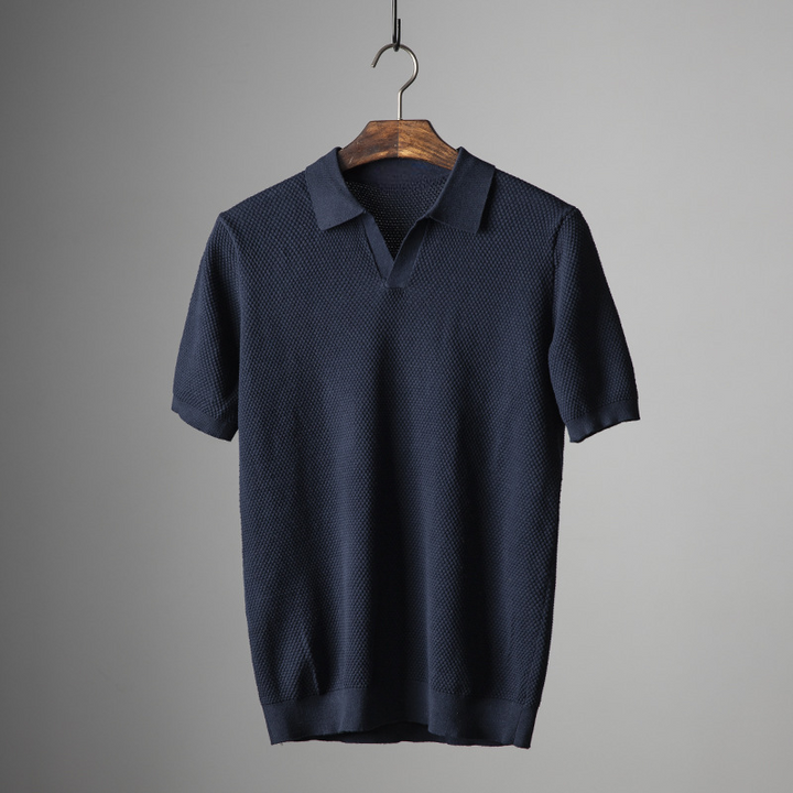 Rowen Knit-Collar Polo