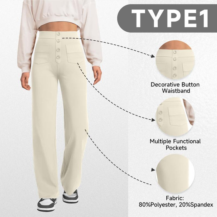 Lunaro Front-Button Wide Leg Pants