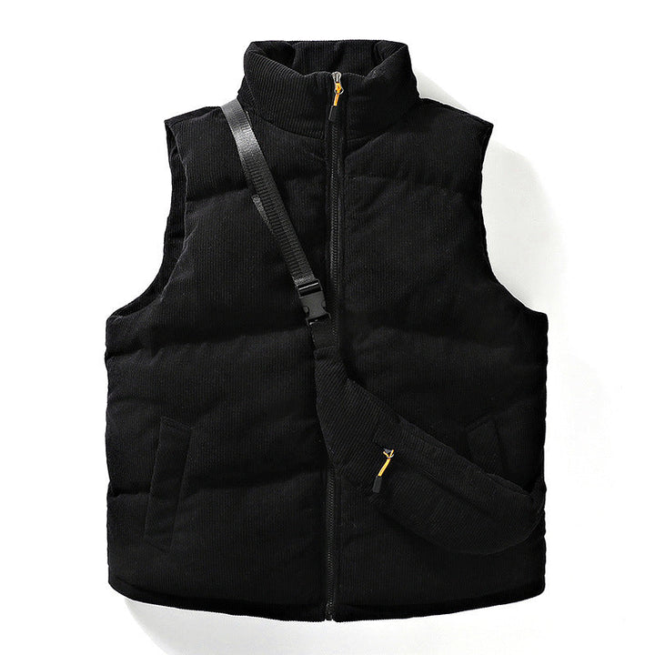 Corduroy Puffer Vest with Matching Body Bag