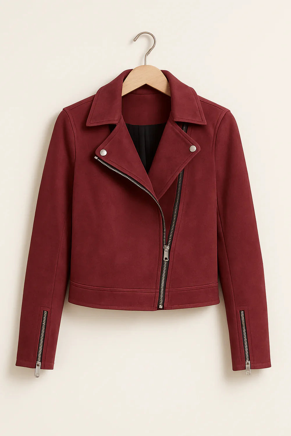 Aria Women’s Zipper Moto Bomber Jacket