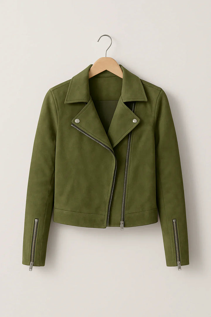 Aria Women’s Zipper Moto Bomber Jacket