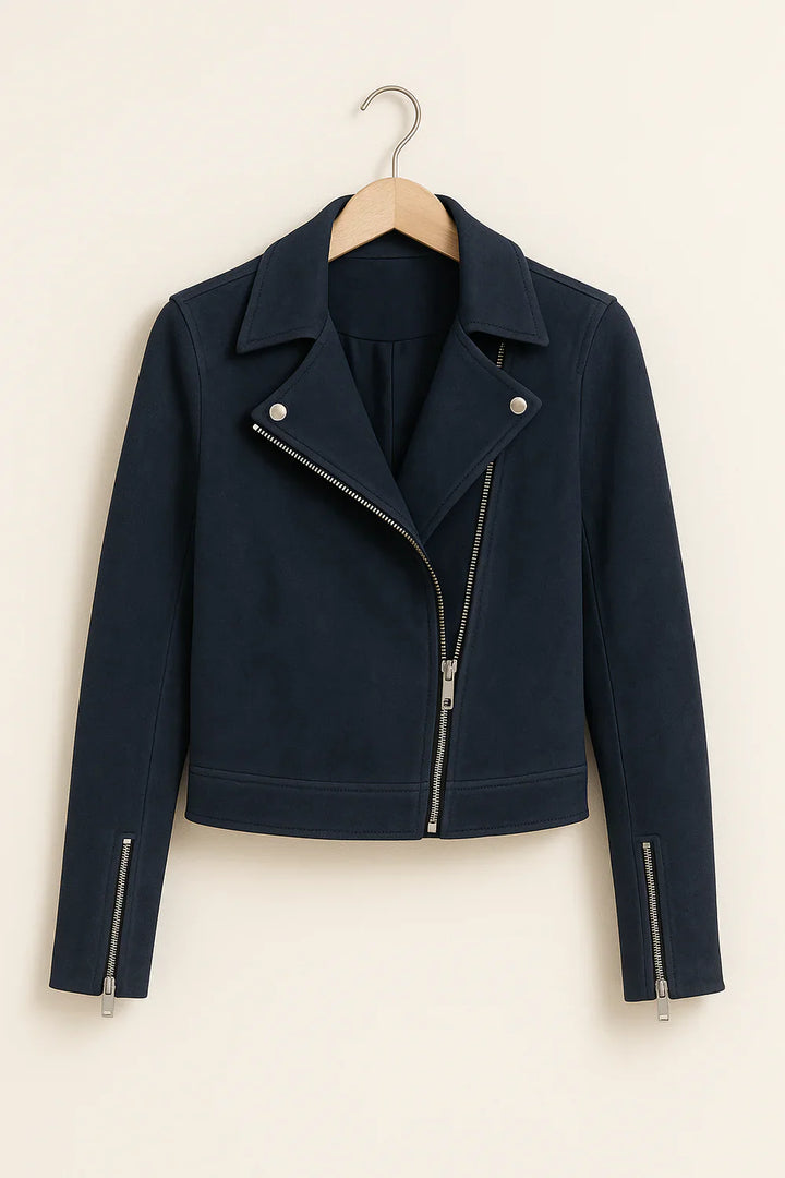 Aria Women’s Zipper Moto Bomber Jacket