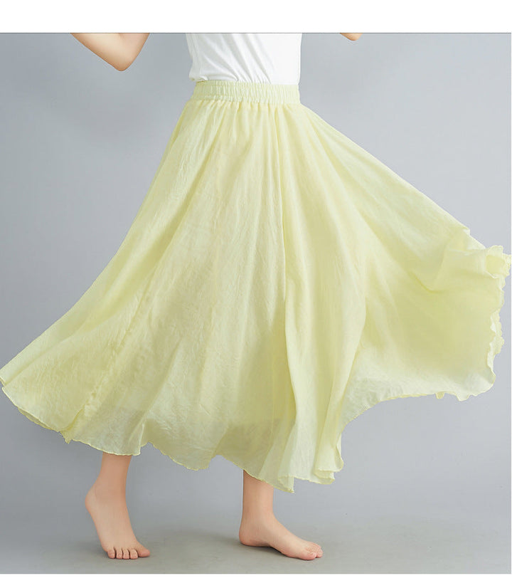 Rhodes Cotton-Linen Maxi Skirt