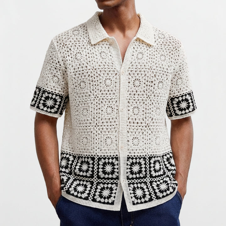 Mykonos Crochet Knit Shirt