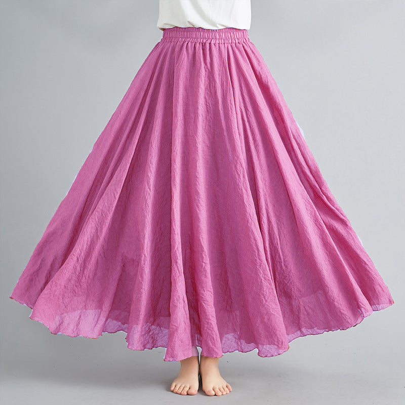Rhodes Cotton-Linen Maxi Skirt