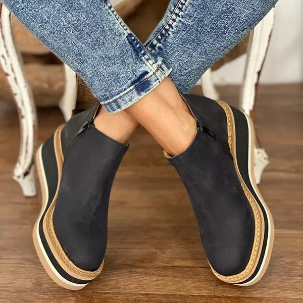 Nova Platform Wedge Ankle Boots