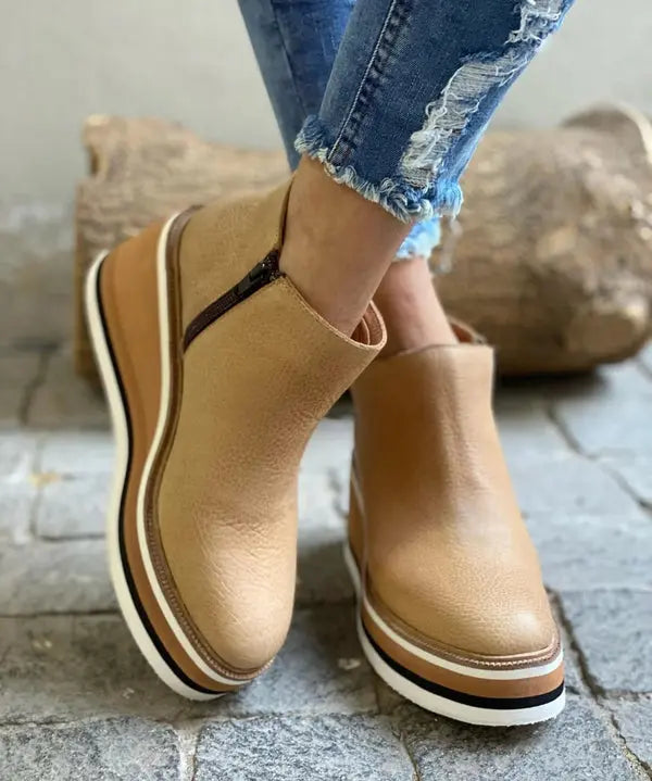Nova Platform Wedge Ankle Boots