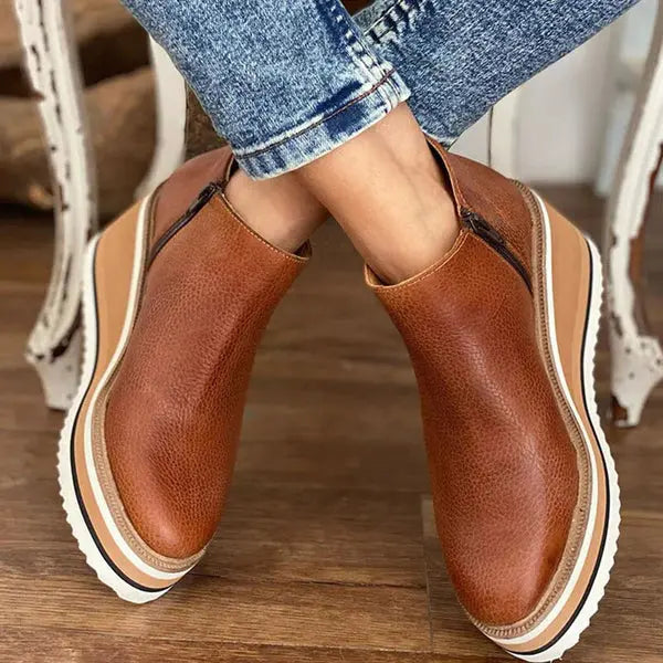 Nova Platform Wedge Ankle Boots