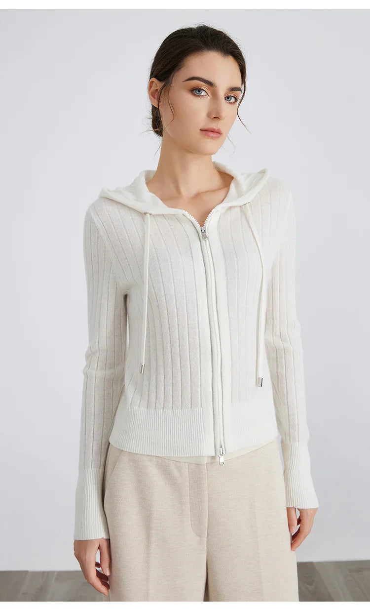 Milan Ribbed Zip Knit Cardigan