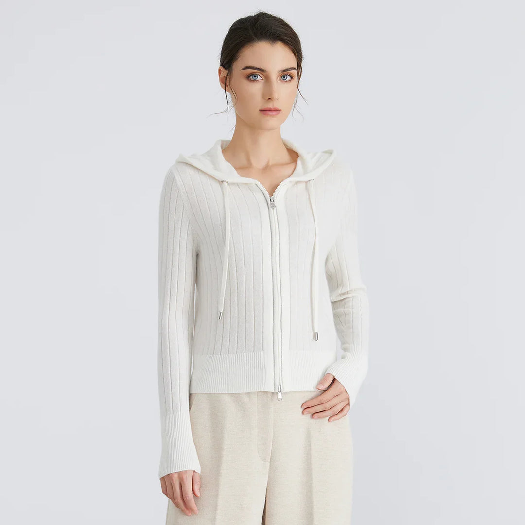 Milan Ribbed Zip Knit Cardigan