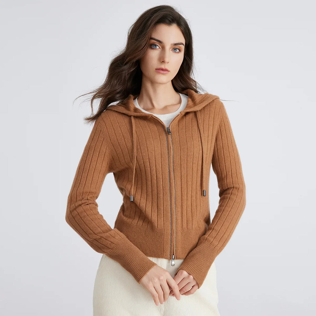 Milan Ribbed Zip Knit Cardigan