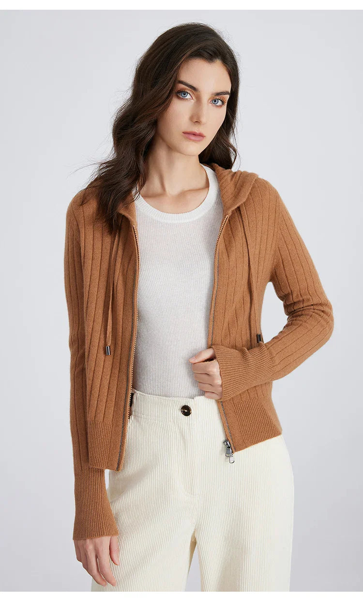 Milan Ribbed Zip Knit Cardigan
