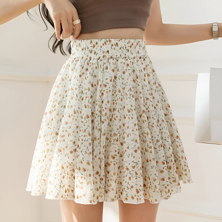 Flores Chiffon Mini Skirt