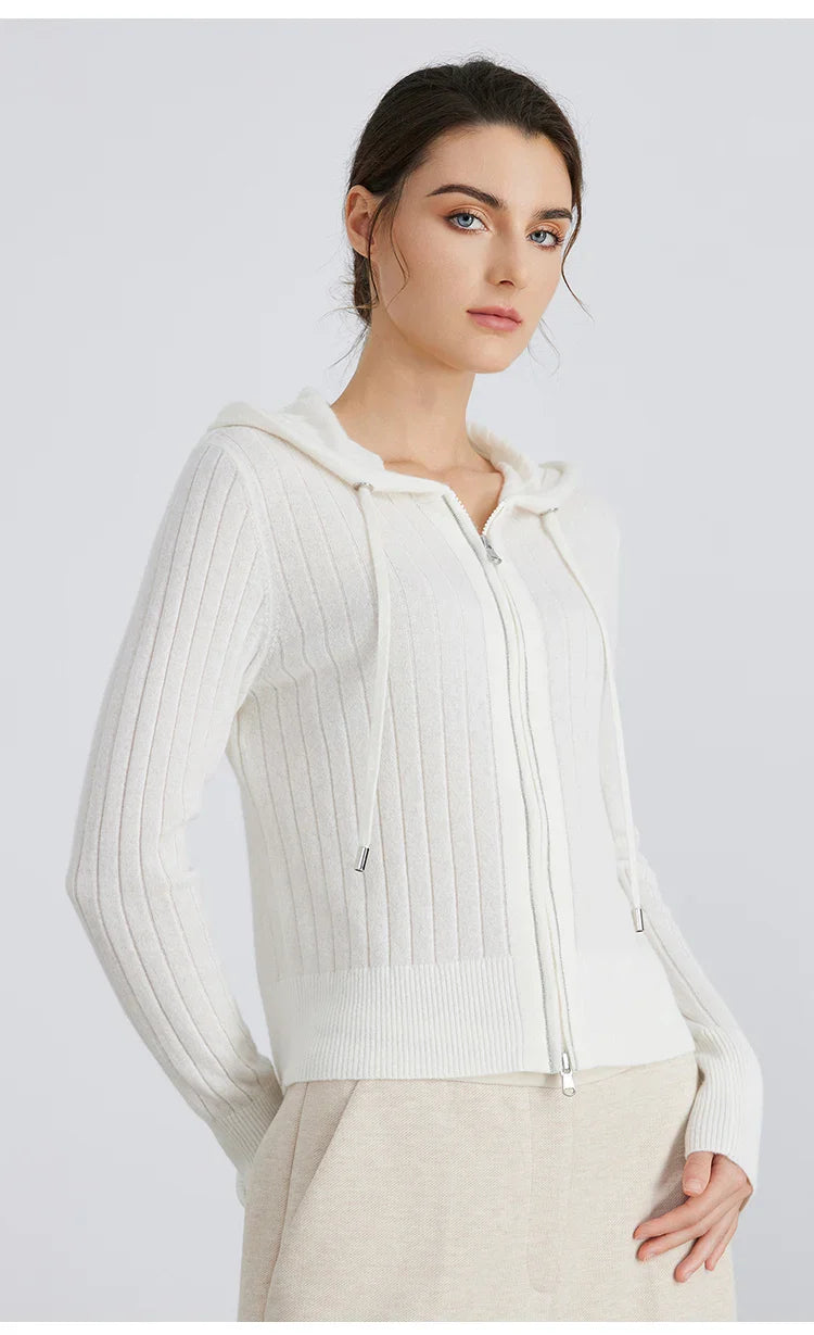 Milan Ribbed Zip Knit Cardigan