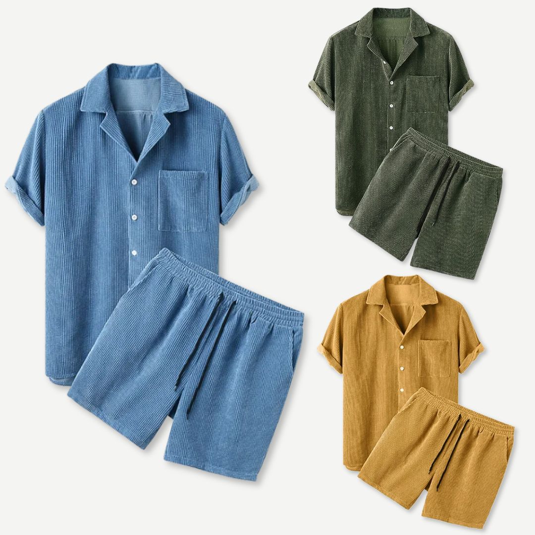 Corduroy Shirt & Shorts Set - Benson & Clark