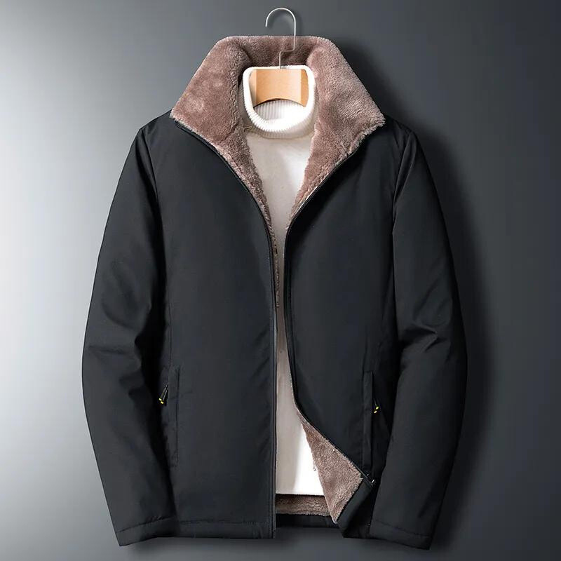 Men's Black Fluffy-Lined Jacket - Benson & Clark