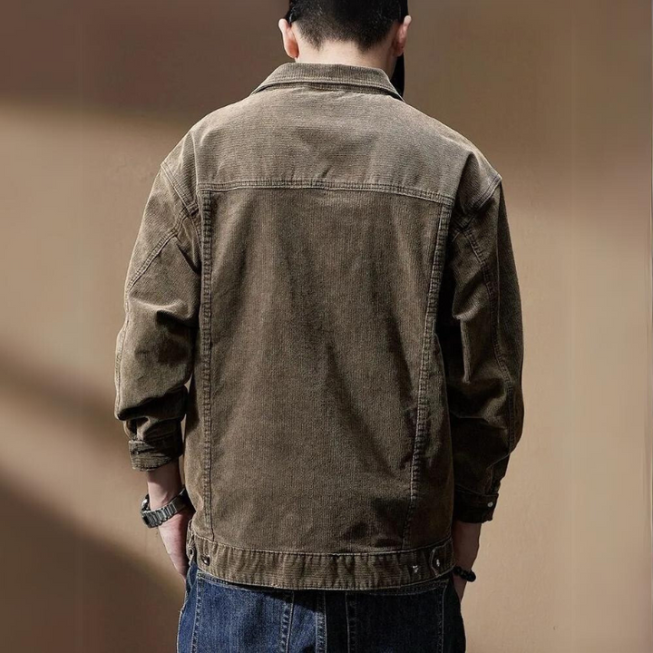 Men's Khaki Corduroy Jacket - Benson & Clark