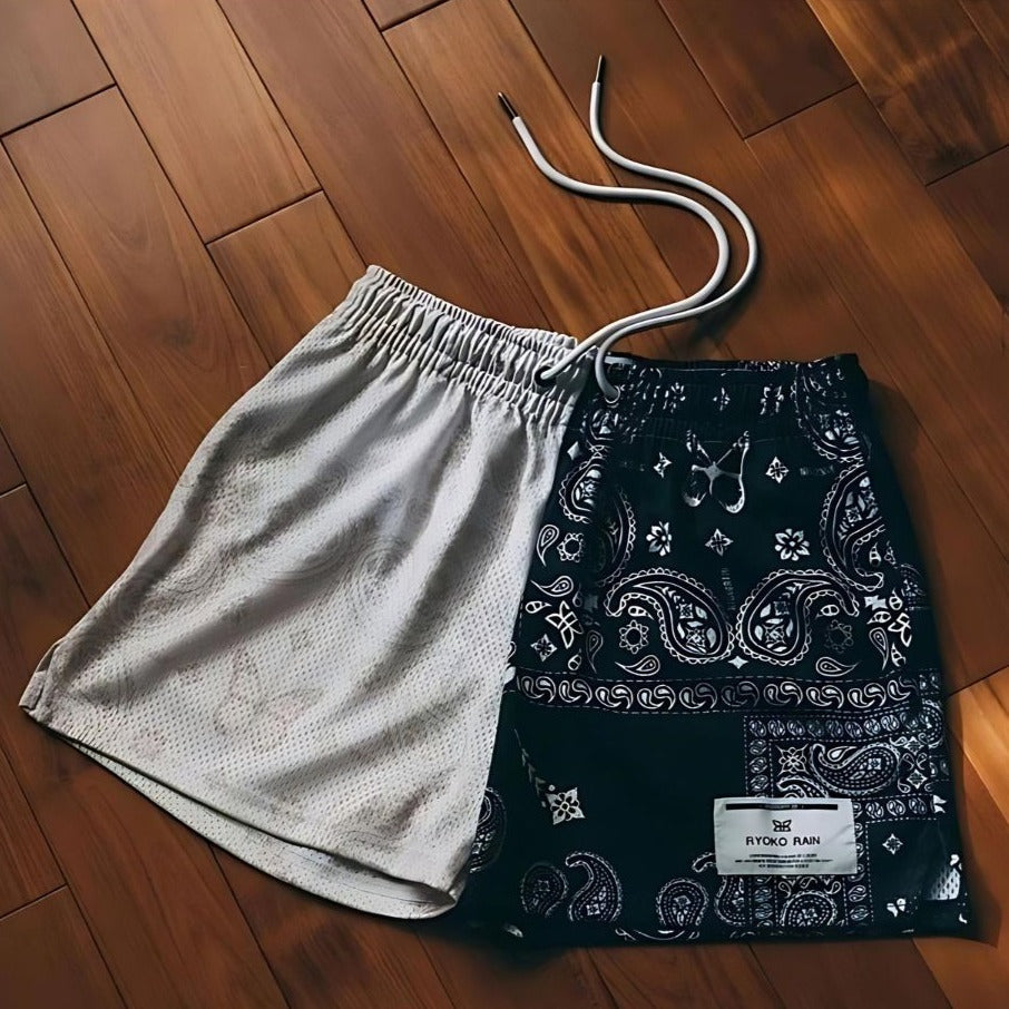 Two-Toned Paisley Shorts - Benson & Clark