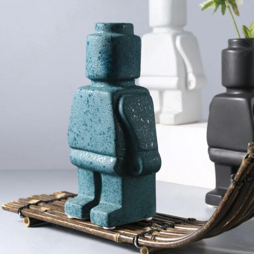 Ceramic Lego Man Flower Vase - Benson & Clark