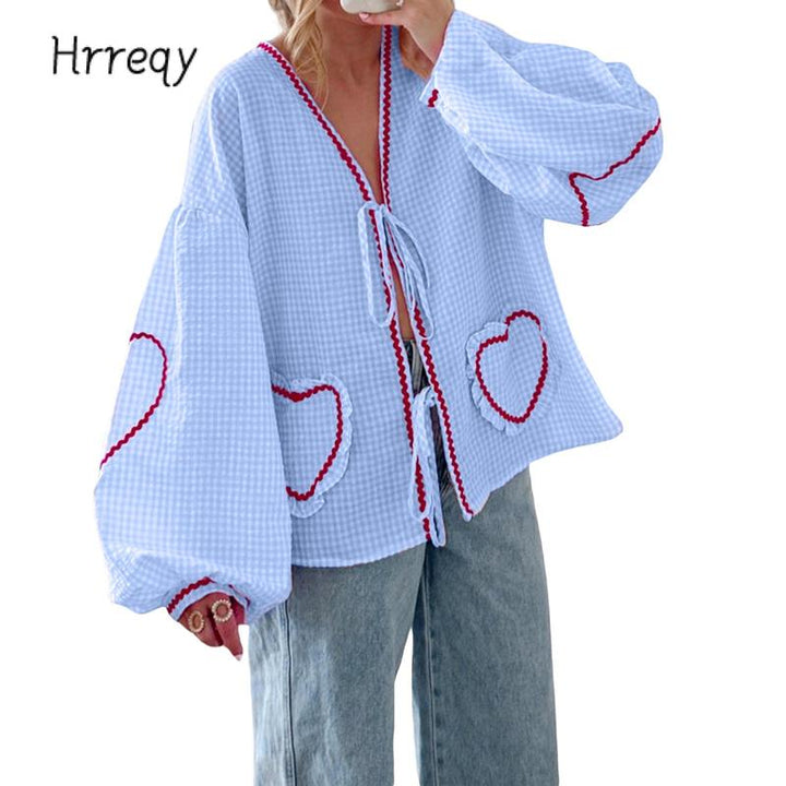 Belluno Gingham Heart Blouse