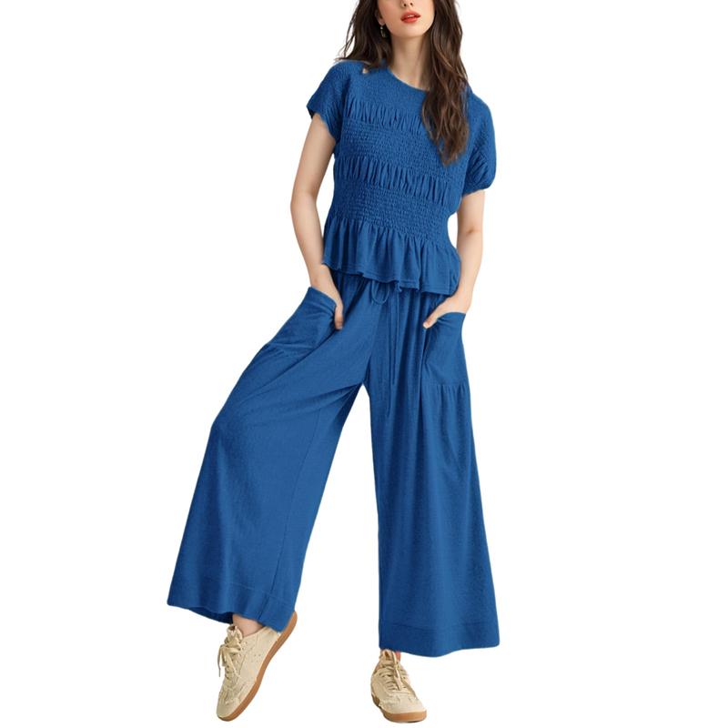 Valenza Smocked Wide Leg Set