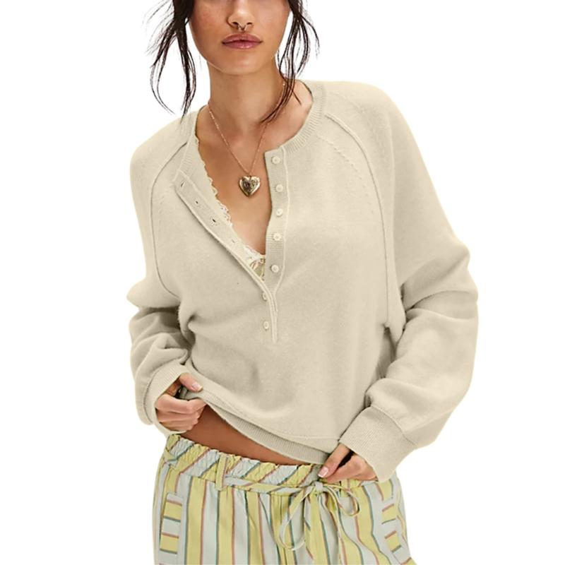 Alberia Button Knit Pullover