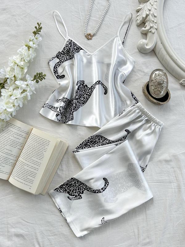Malaga Leopard Silk Pajama Set