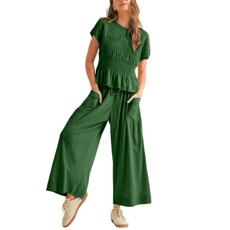 Valenza Smocked Wide Leg Set