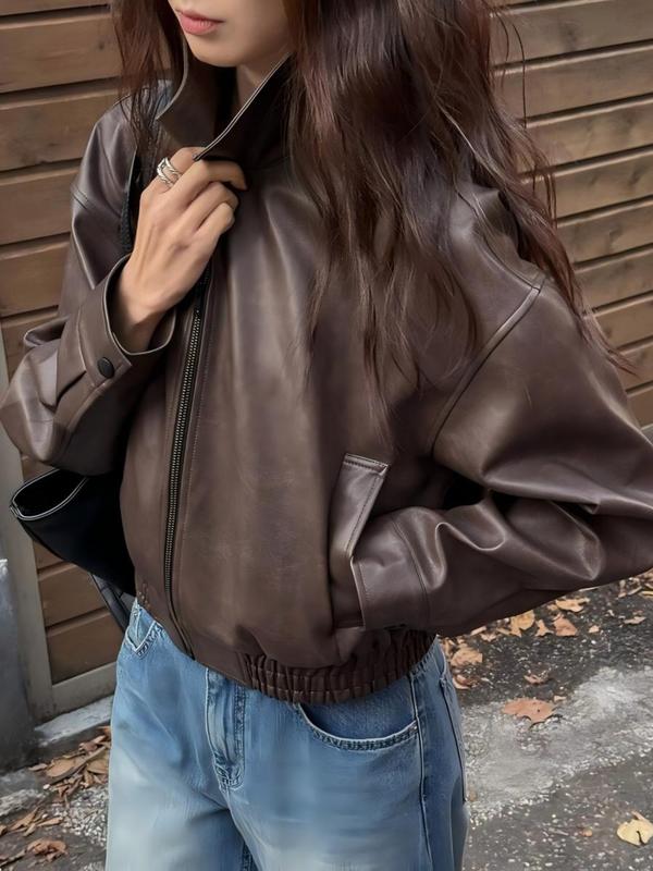 Valdoria Cropped Leather Jacket