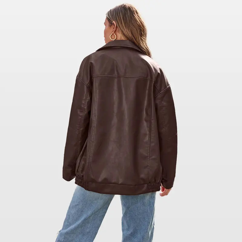 Carmela Leather Zip Jacket