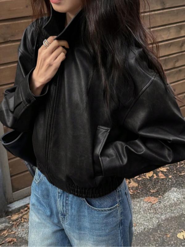 Valdoria Cropped Leather Jacket