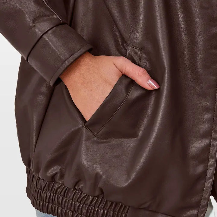 Carmela Leather Zip Jacket