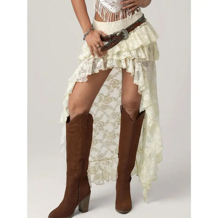 Sienne Lace High-Low Skirt