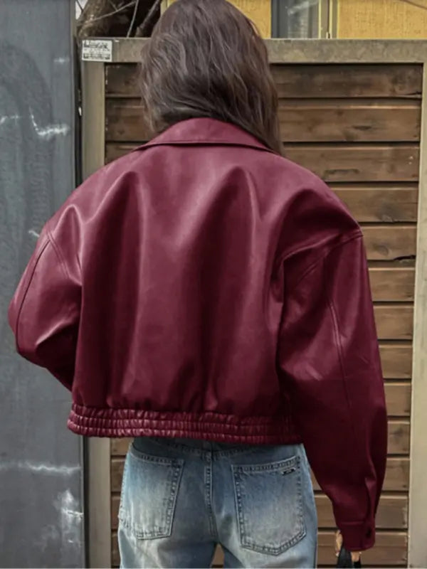 Valdoria Cropped Leather Jacket