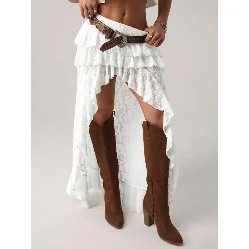 Sienne Lace High-Low Skirt