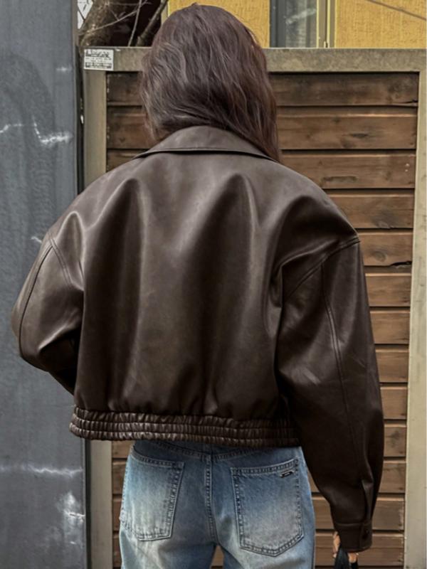 Valdoria Cropped Leather Jacket