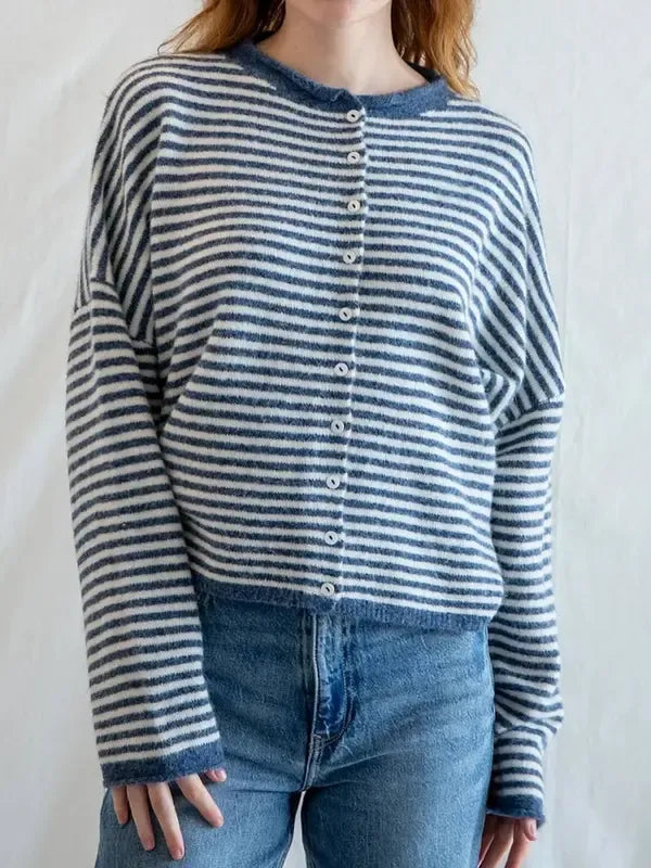 Calera Striped Button Cardigan