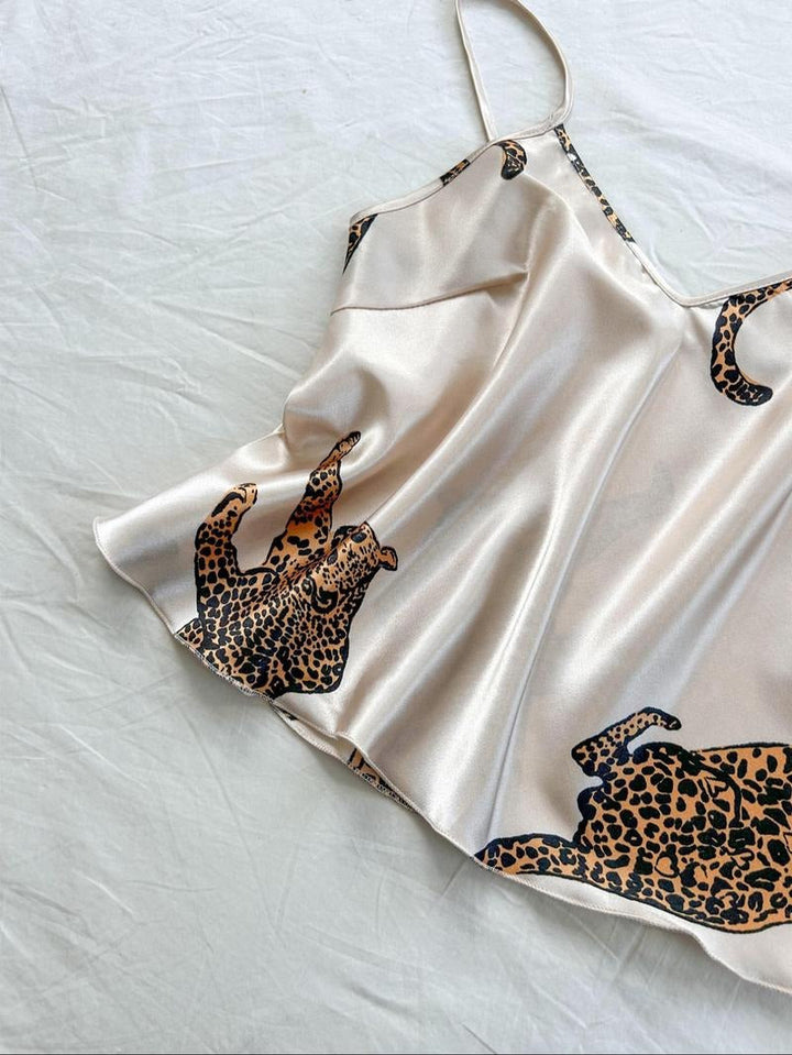 Malaga Leopard Silk Pajama Set