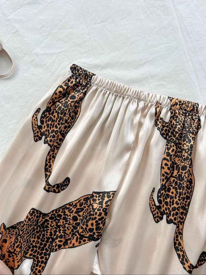 Malaga Leopard Silk Pajama Set