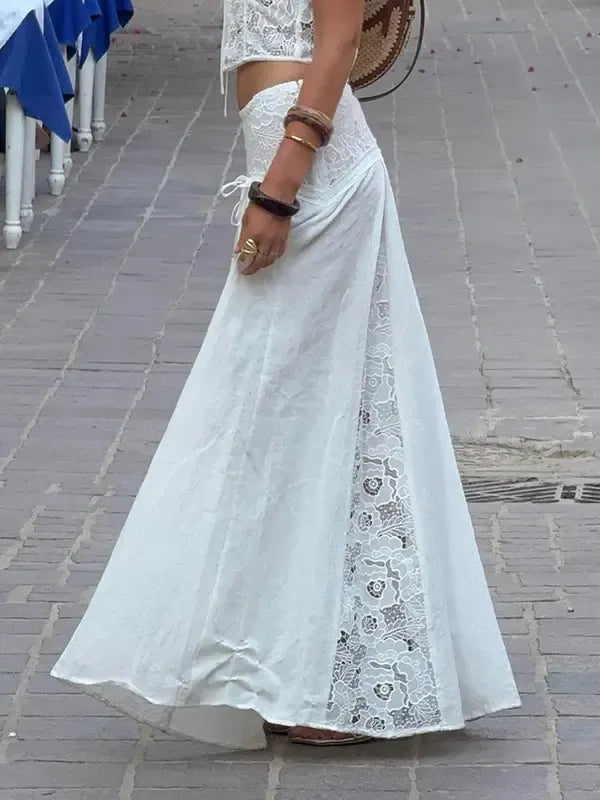 Sicilia Lace Panel Maxi Skirt