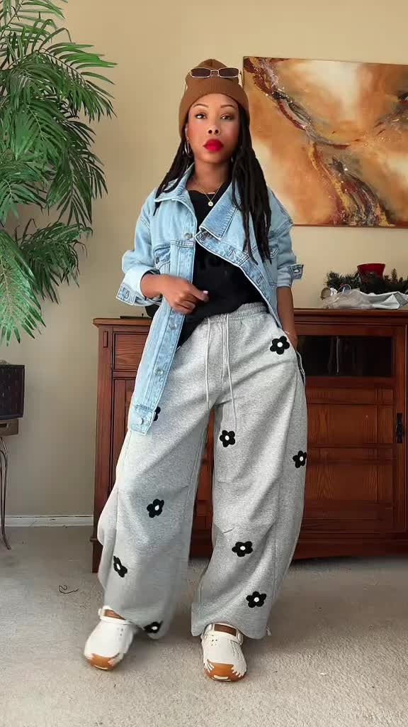 Caldera Floral Wide-Leg Sweatpants